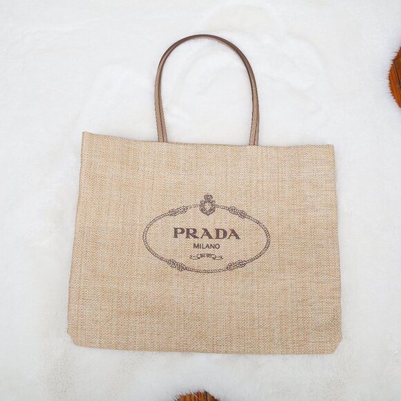 PRADA Large Raffia Tote Bag - Picture 6 of 13